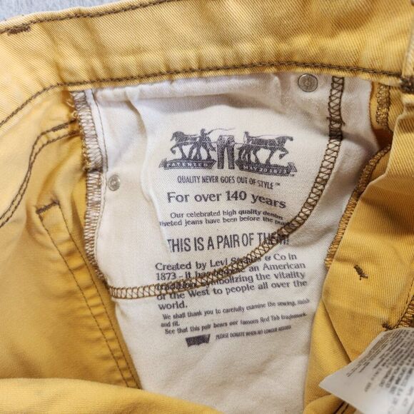 Levis 513 Jeans Mens 31X30 Yellow Distressed Tie Dye Slim Straight Stretch Denim - Picture 8 of 16